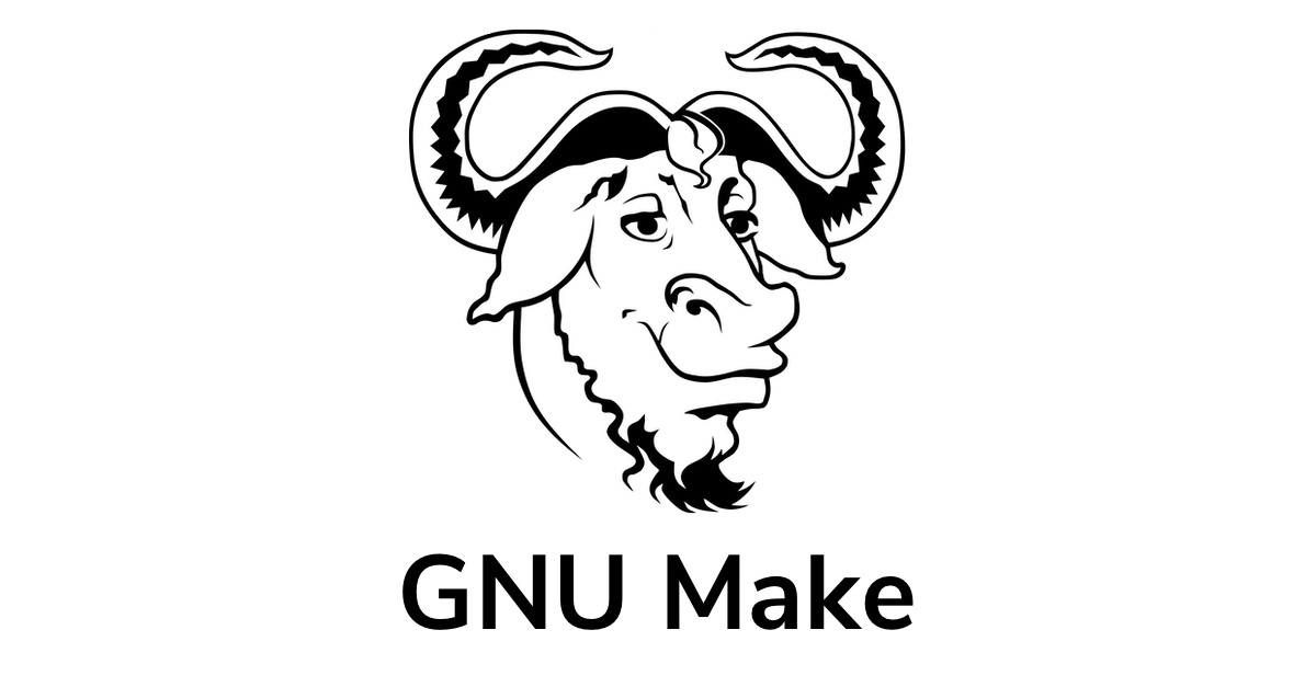 The GNU Make logo: the head of a gnu above the words GNU Make